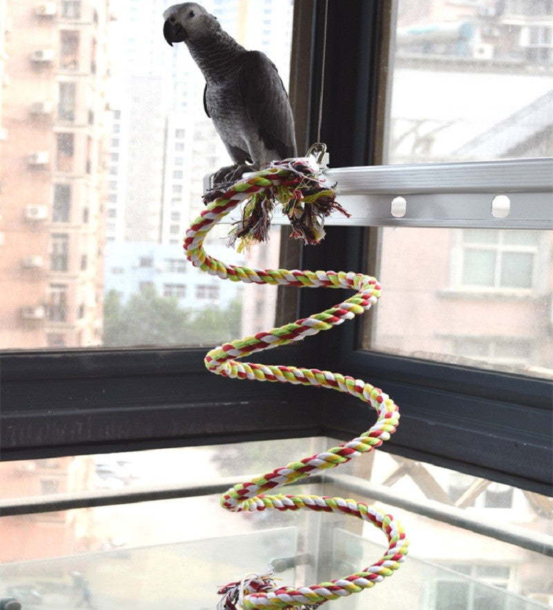 Novos Brinquedos Para Pássaros Papagaios de 160 cm de Comprimento Brinquedo Para Animais de Estimação Papagaio Corda Em Pé Decoração de Gaiola de Pássaros Brinquedo de Escalada de Papagaio Sino de Corda Para Gaiola de Pássaros