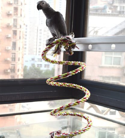 Novos Brinquedos Para Pássaros Papagaios de 160 cm de Comprimento Brinquedo Para Animais de Estimação Papagaio Corda Em Pé Decoração de Gaiola de Pássaros Brinquedo de Escalada de Papagaio Sino de Corda Para Gaiola de Pássaros