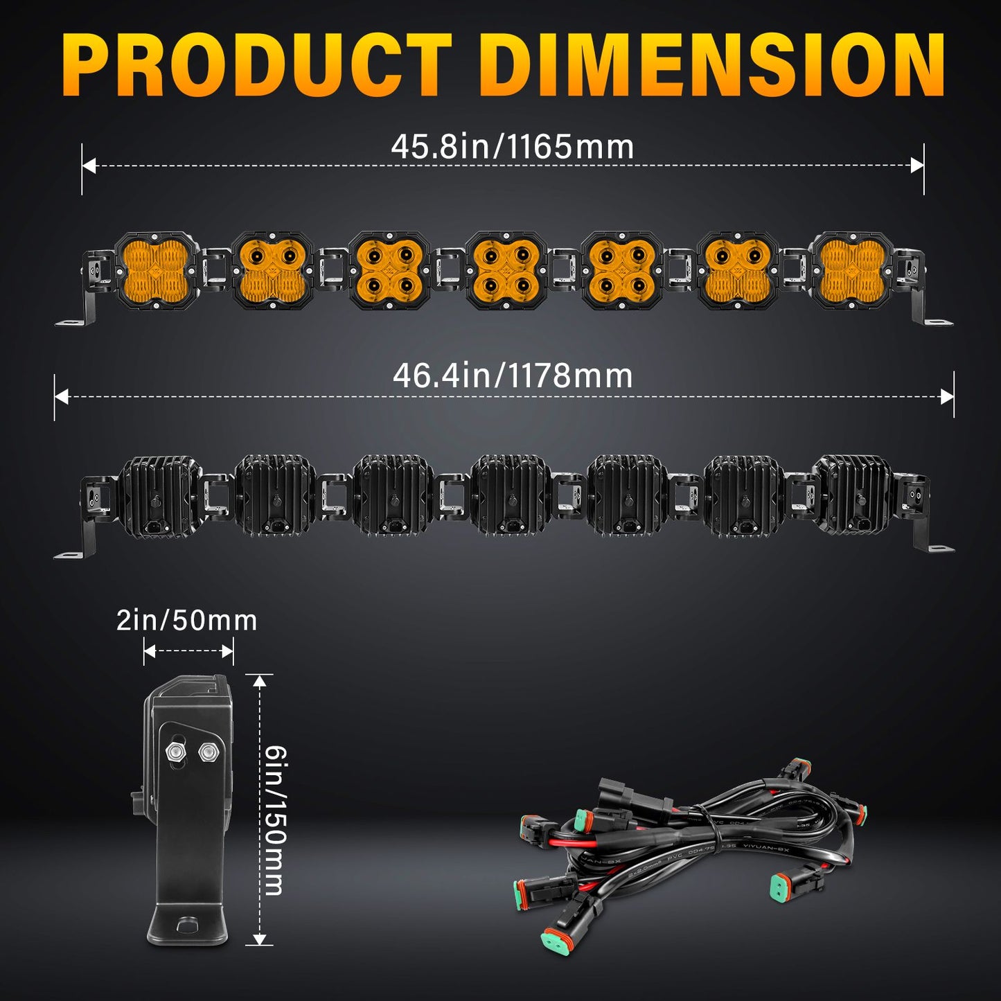 4in 30W Amer Cube LED Pod Light Spot Flood Combo Beam Work Lights,3055K/3530K Car Off-Road Driving Lamp for Truck,SUV,Motorcycle