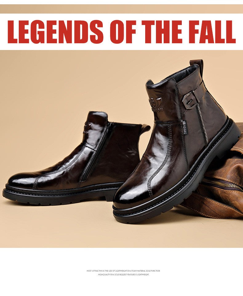 British-style Men's Casual Retro Chelsea Boots for Men Autumn Winter Cow Leather Shoes Male Fashion New Designer Ankle Boots Man