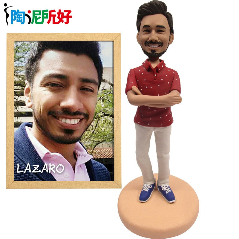 Custom Handmade Bobblehead Figure, Personalized Clay Doll on Photos, Real Person Figurine 3D Customization, Christmas Gift for M