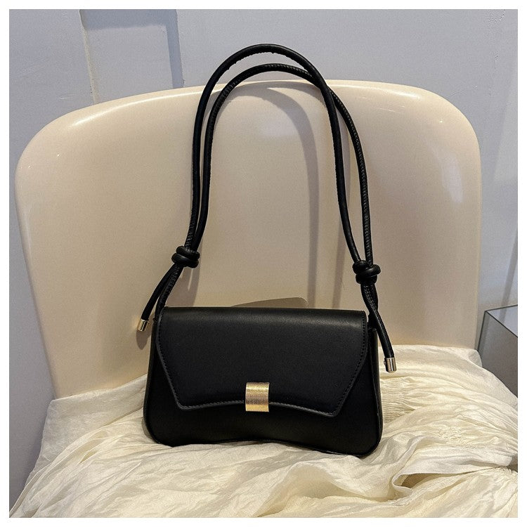 Simple Metal Buckle Handbag MessengerBag, Stylish and Versatile Shoulder Underarm Bag, Chic Baguette Bags for Women Daily Use