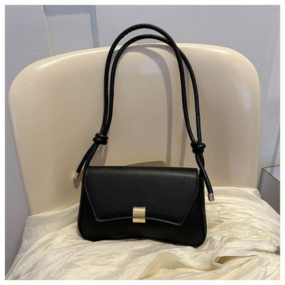 Simple Metal Buckle Handbag MessengerBag, Stylish and Versatile Shoulder Underarm Bag, Chic Baguette Bags for Women Daily Use