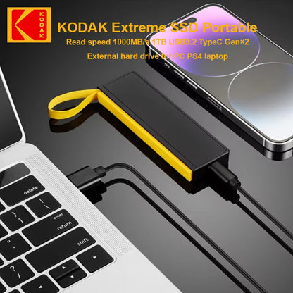Kodak Type-C external interface SSD 1000MB/S hard drive 1TB USB3.2 Mini portable SSD 1TB laptop smartphone PS4 PC MAC TV