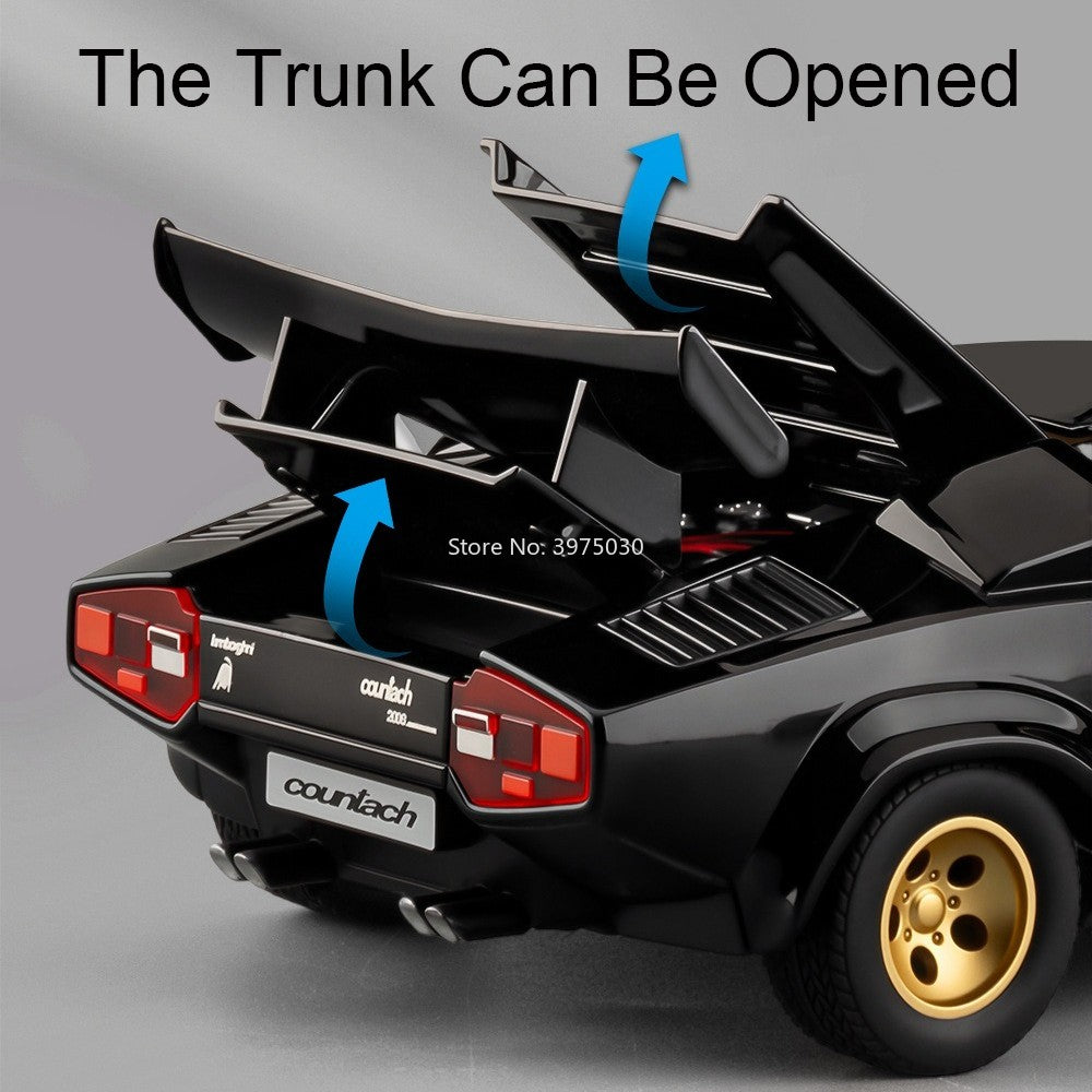 1:24 Lambor Countach LP500S Models Cars Toy Alloy Diecast Doors Opened Supercar with Pull Back Miniature Vehicle Kids Best Gifts