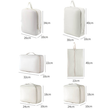 6Pcs Travel Compression Packing Cubes Bag Waterproof Handheld Clothe Separation Storage Bag Portable Suitcase Clothes Organizers