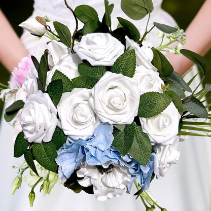 Artificial Flower PE Foam Rose Wedding Wreath Bride Bouquet Festival Decoration Accessory Home Room Outdoor Yard Diy Cheap Props
