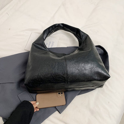 LEFTSIDE Design Large PU Leather Hobo Underarm Bags Lady Winter Shoulder Bag for Women 2024 New Trend Y2K Handbags and Purses