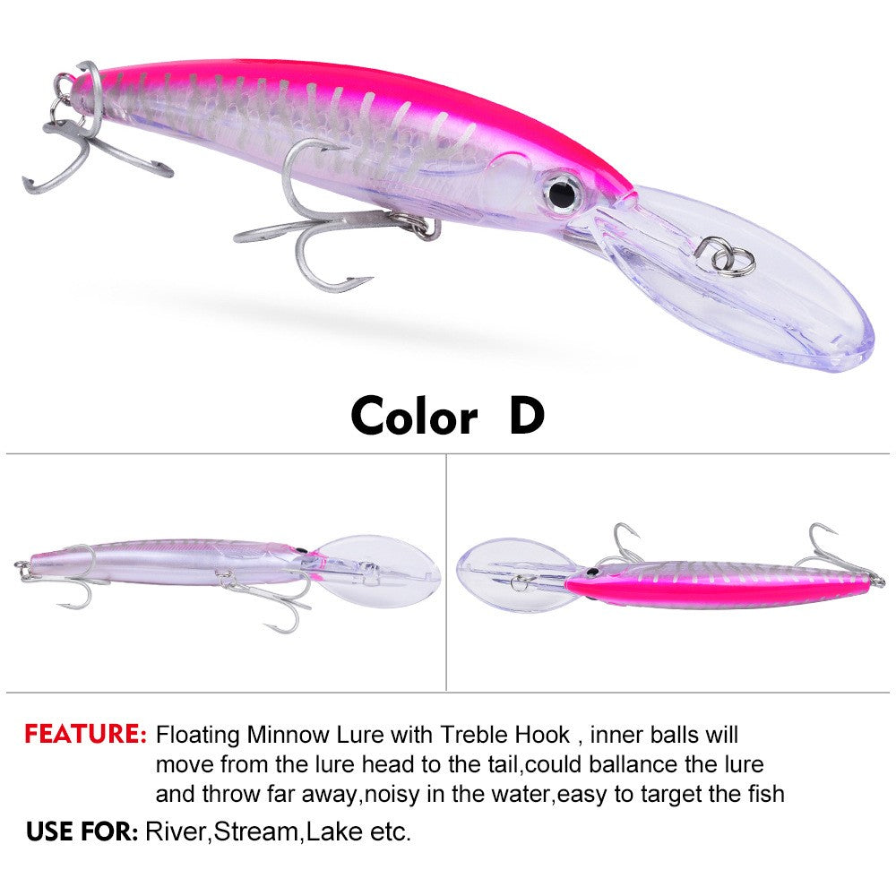 Isca Artificial Flutuante Minnow 32g 50g 75g Isca de Pesca Longa Arremesso Água Salgada Robalo Iscas Duras Minnow para Pesca de Robalo