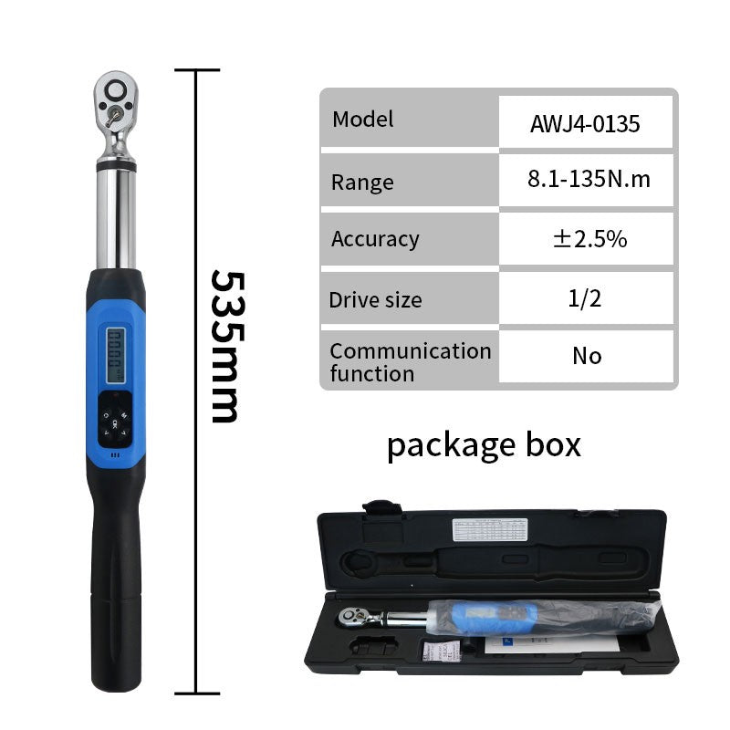 Chave de Torque Digital Shahe de 1/2'' Conjunto Eletrônico com Buzzer e LED Chaves de Torque Eletrônicas Ajustáveis Ferramenta para Reparo Automotivo