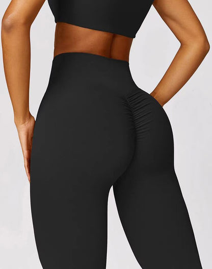 Summer Hot Sale Yoga Leggings Women High Waisted Hip Lifting Ruched Tights Running Cycling Pants Breathable Sports Leggings