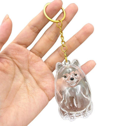 Dog Hair Collection Pendant Hair Storage Box Charm Pet Cute Keychains Clear Plastic Pet Hair Capsule Souvenirs DIY Gifts