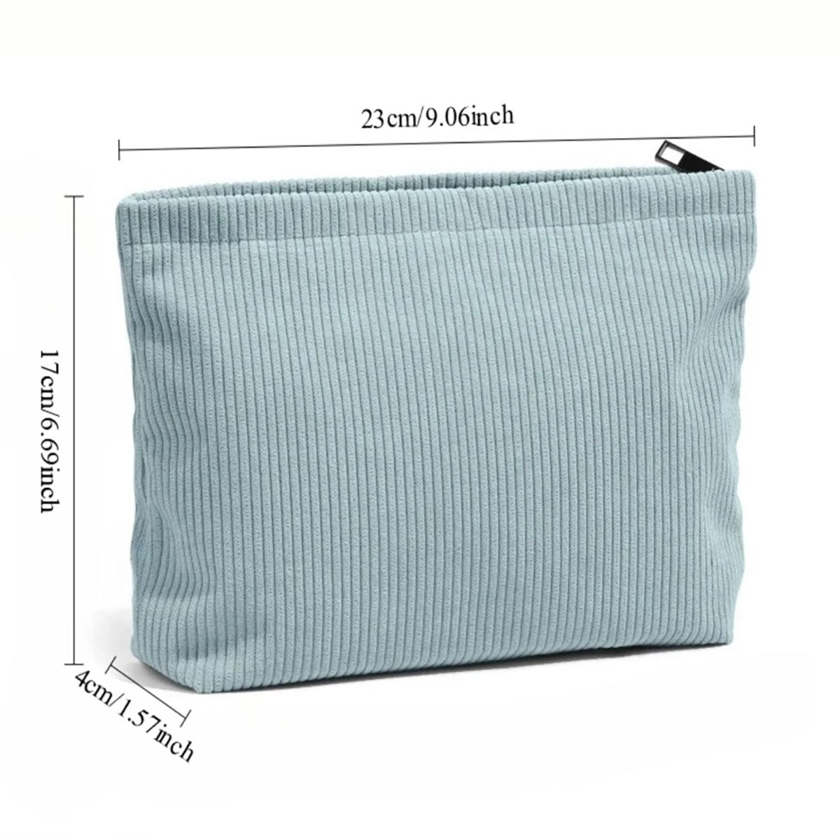 Corduroy Travel Cosmetic Bag Portable Makeup Storage Bag Purses Women Large Capacity Zipper Make Up Organizer Storage Clutch