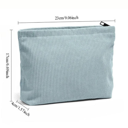 Corduroy Travel Cosmetic Bag Portable Makeup Storage Bag Purses Women Large Capacity Zipper Make Up Organizer Storage Clutch