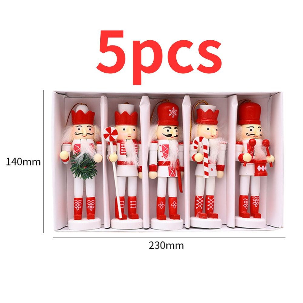 10/12/14cm Nutcracker Miniatures Pink Series Nutcracker Puppet Ornaments Desktop Decoration Cartoons Walnuts Soldiers Band Do