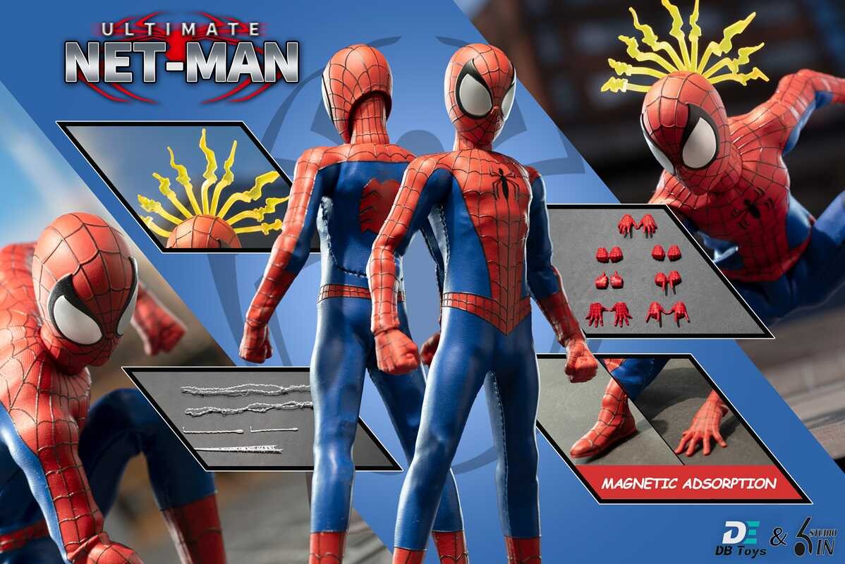 6in Studio 1/12 Ultimate Netman Red Ultimate Black Symbiote Action Figure Anime Toy em Estoque Original