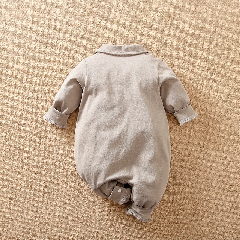 Newborn Clothing Casual Color Blocking Polo Shirt Cotton Comfortable And Soft Spring And Autumn Long Sleeved 0-18 Baby Jumpsuit