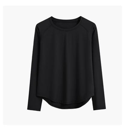 DRUR Long Sleeve Gym Top Women Breathable Quick Dry Workout Tshirt Loose Fit Running Tee Yoga Clothing Sportswear Activewear New