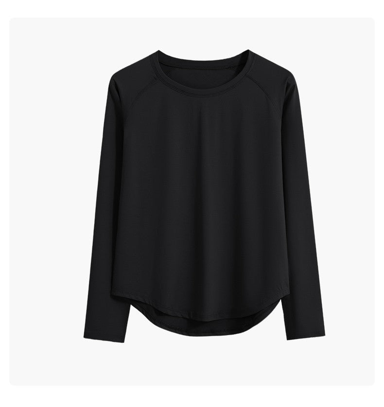 DRUR Long Sleeve Gym Top Women Breathable Quick Dry Workout Tshirt Loose Fit Running Tee Yoga Clothing Sportswear Activewear New