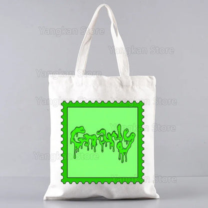 KATSEYE Korean Shopping Bag Print Original Design White Unisex Fashion Travel Canvas Bags Students Commuting Portable Handbag