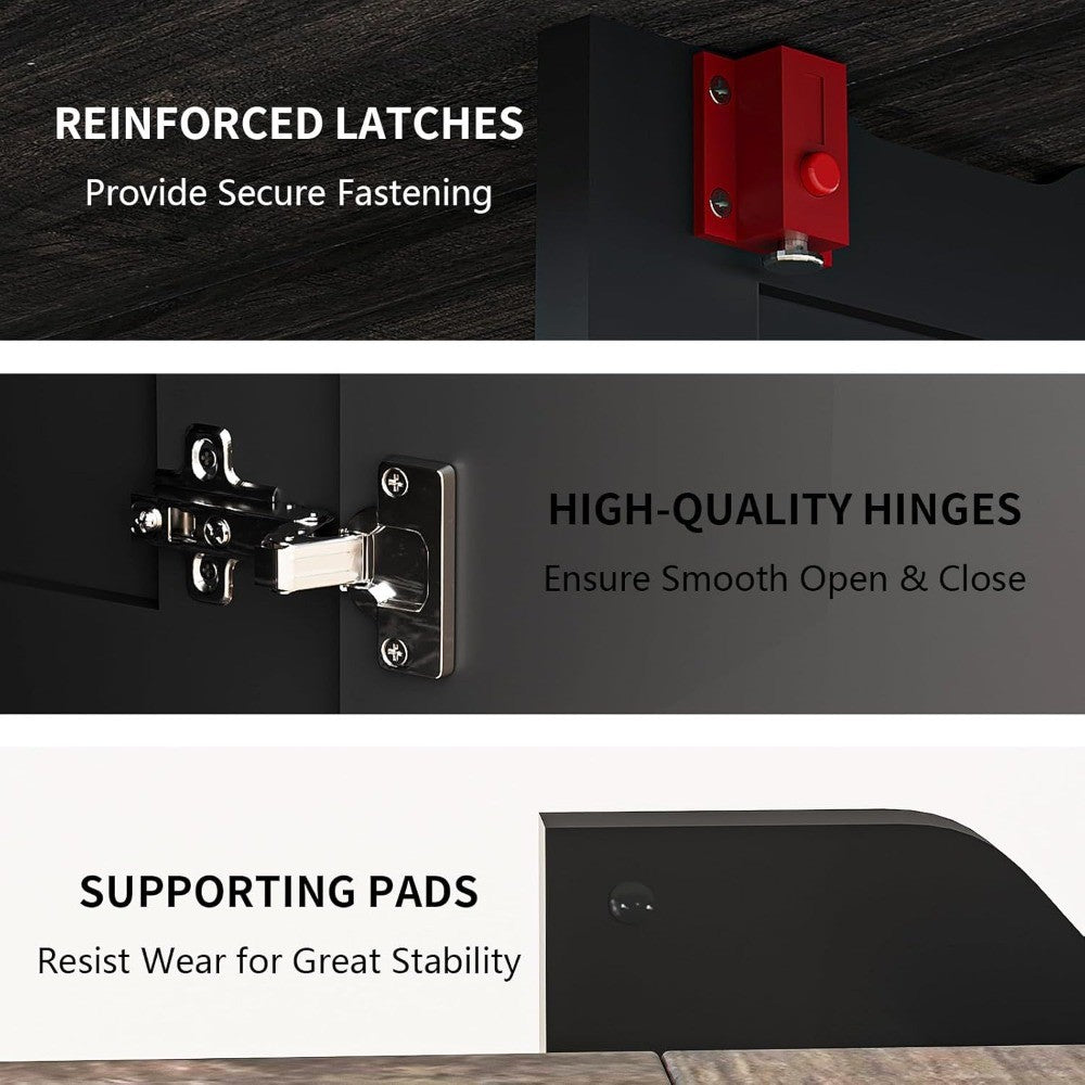 Folding Dining Table with 6 Wheels, Drop Leaf Tables for Small Spaces, Foldable Dining Table with 2-Layer Storage Rack, Kitchen