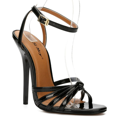 New Oversized Women's Shoes Fake Women's Cross Dressing Fun Shoes large-size 37-48 Thin high heels 13cm lace up women's sandals