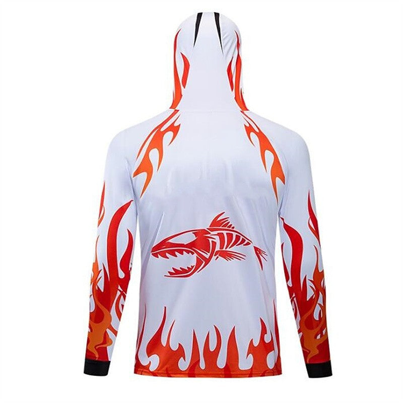 Camisa de Pesca Masculina de Manga Longa Profissional Respirável de Secagem Rápida com Capuz Anti-UV Roupas Masculinas para Exterior Casaco de Pesca