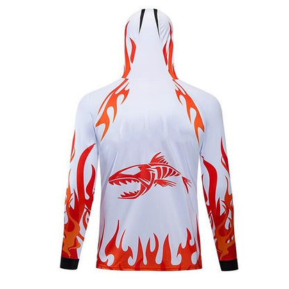 Camisa de Pesca Masculina de Manga Longa Profissional Respirável de Secagem Rápida com Capuz Anti-UV Roupas Masculinas para Exterior Casaco de Pesca