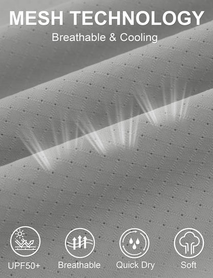 TACVASEN Short Sleeve Fishing Shirts Men's UPF 50+ Sun Protection Cargo Work Shirts Mesh Breathable Quick Dry Hiking Shirts Man