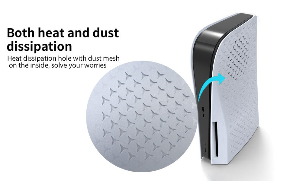 HONCAM PS5 Faceplate Premium ABS Cover Shell Disc & Digital Console Cover Plates, Anti-Dust Protective Shell Covers for PS5White