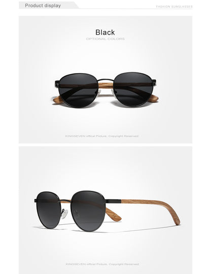 KINGSEVEN Sunglasses For Men UV400 Polarized Women’s  Eyeglass Frame Natural Wood Fashion Sun Glasses  Protection Eyewear