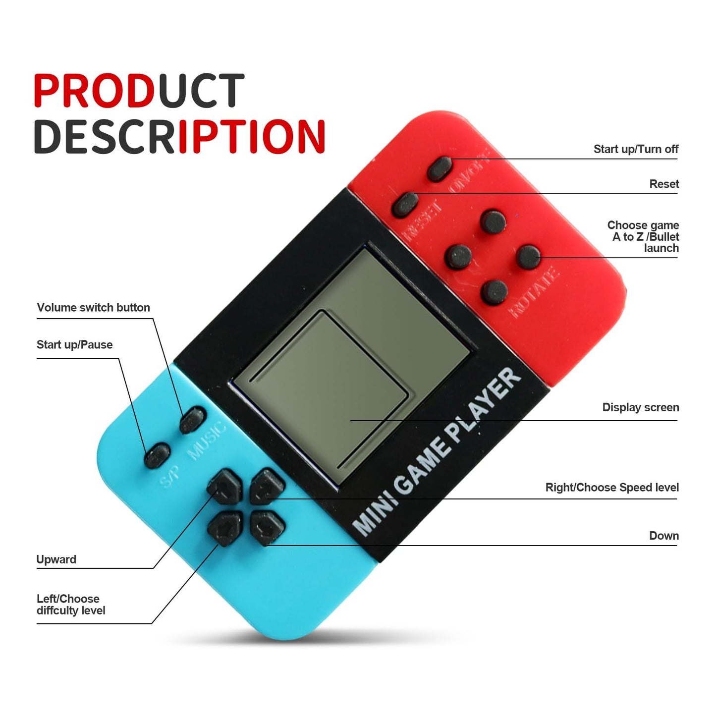 12-100pcs Mini Handheld Game Console Keychain Video Game Party Favors For Kids Birthday Christmas Gifts School Classroom Prizes