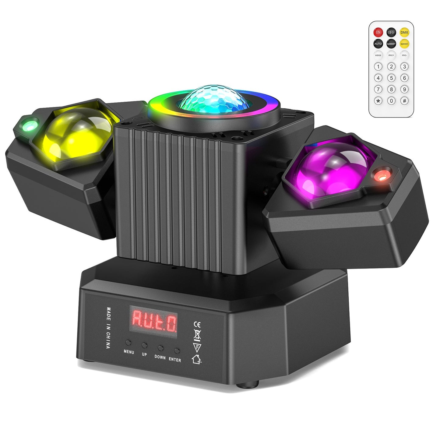 Datewink 65W Two-armed Moving Head Lights RGBW LED Stage Lighting Effect Projector DMX Remote Control For DJ Disco Wedding Party