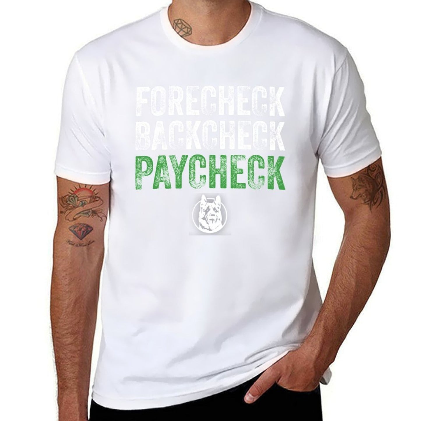 Forecheck Backcheck Paycheck Letterkenny T-Shirt t shirts designer black cotton t-shirt plain for man package T-Shirt