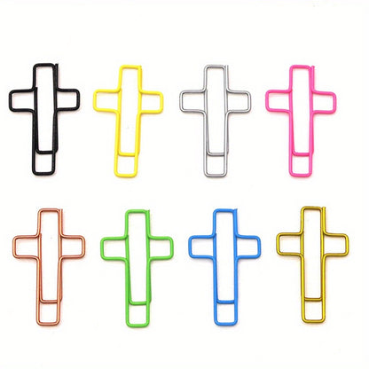 20/50pcs Cross Shaped Paper Clips Cute Decorative Paperclips Office School Home Document Organization Paper Fasteners Stationery