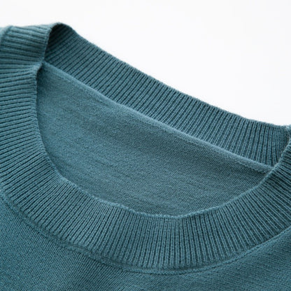 Hot Selling Original Quality Men's Knitted Sweater Striped Sleeves Cartoon Print O-Neck Pullover Autumn Winter Casual Menswear