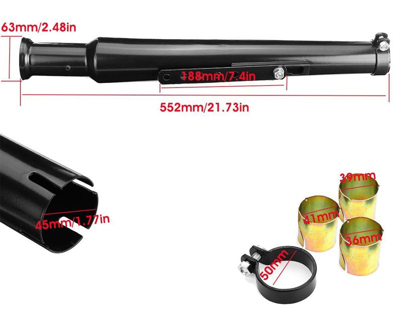 Universal 540mm Retro Motorcycle Exhaust Muffler Pipe 37/40/42mm Interface Modified Tail For Harley Honda Street Bike Cafe Racer