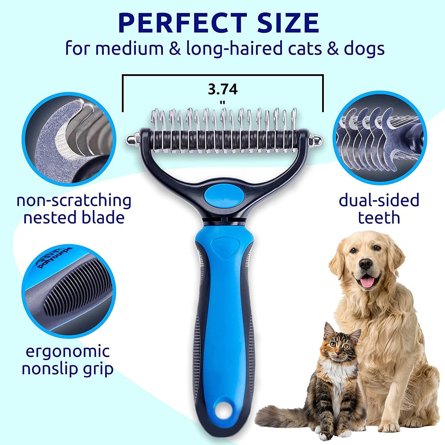 Escova para Cães Removedor de Pelos de Animais de Estimação Profissional Escova para Remover Pelos para Cães e Gatos Cortador de Nós de Pelos de Animais de Estimação Pente para Gatos Escovas Acessórios para Cães