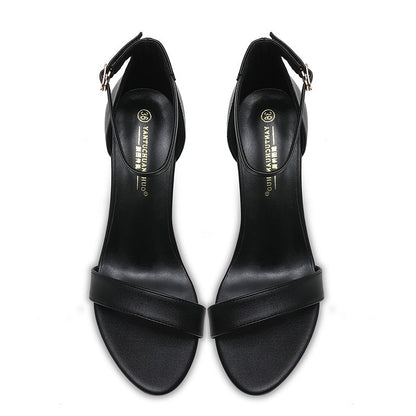 Summer Women's Sandals Solid Color Simple Fashion Buckle Comfortable Casual Sandals Shoes Sexy Elegant Banquet Party High Heels