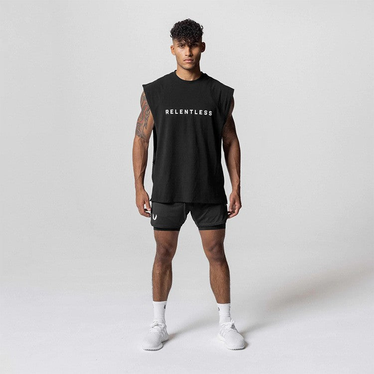 Men's Summer Cotton Casual Tank Top Gym Fitness Clothing Sleeveless Shirt Bodybuilding Running Singlet Undershirt Workout Vest