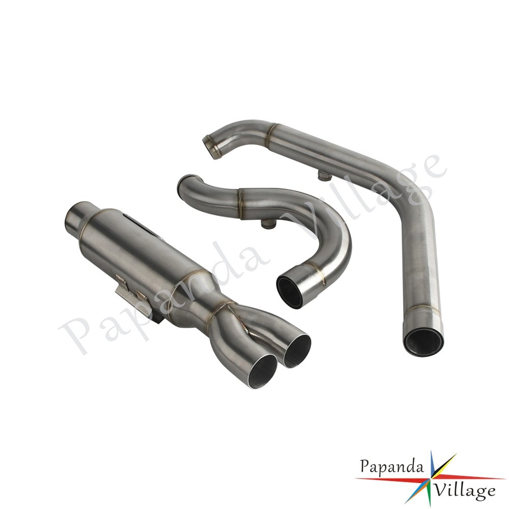 Motorcycle 2-into-1 Exhaust Pipe Muffler For Harley M8 Softail Low Rider S ST Fat Street Bob Standard Slim Deluxe FXLR 2018-2025