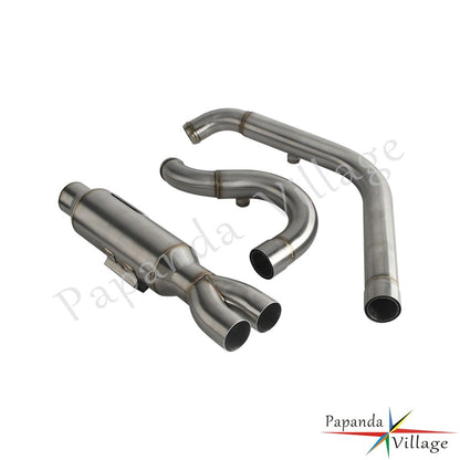 Motorcycle 2-into-1 Exhaust Pipe Muffler For Harley M8 Softail Low Rider S ST Fat Street Bob Standard Slim Deluxe FXLR 2018-2025