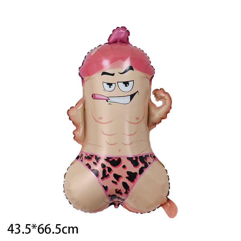 Cartoon Funny Penis Foil Balloon Big Willy Shape Ballons Bachelorette Party Bride To Be Decor Globos Hen Night Party Supplies