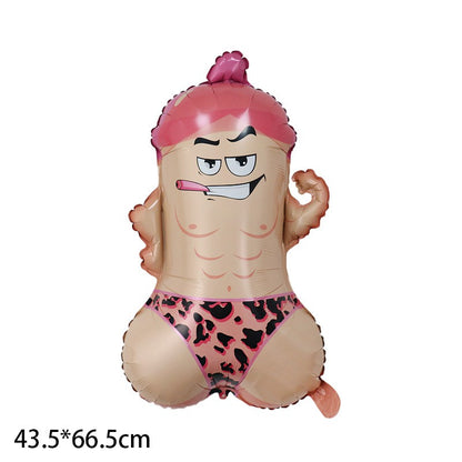 Cartoon Funny Penis Foil Balloon Big Willy Shape Ballons Bachelorette Party Bride To Be Decor Globos Hen Night Party Supplies