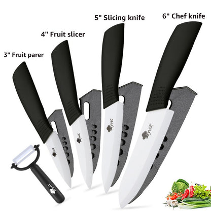 Conjunto de Facas de Cerâmica para Cozinha, 3 4 5 6 polegadas, Faca do Chef, Utilitária, para Fatiar, Cortar Frutas, Legumes, Comida de Bebê, para Descascar, Cabo Antiderrapante