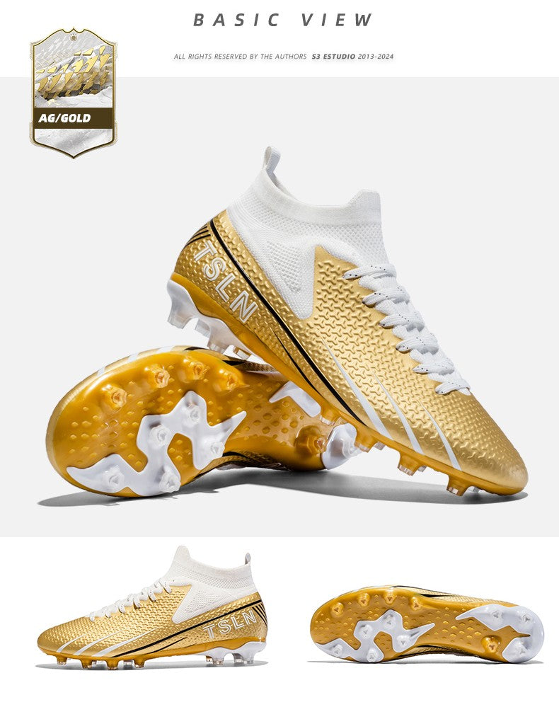 Men's Soccer Shoes Cleats Professional High-Top Breathable Athletic Football Boots,Outdoor Football Training Shoes for TF/AG Boy
