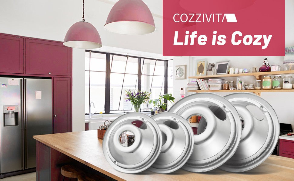 W10196405 W10196406 Stove Burner Drip Pans for Electric Stove Top-Compatible with Whirlpool Electric Range-Thickening to Prevent