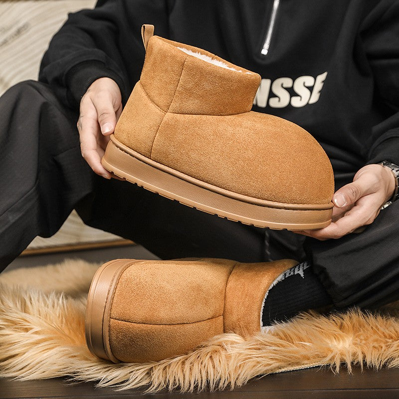 New Men's Fashionable Ankle Boots Autumn Winter Male Short Outdoor Footwear Versatile Walking Boots Men Winter Plush Snow Boots