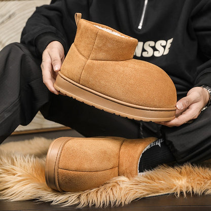 New Men's Fashionable Ankle Boots Autumn Winter Male Short Outdoor Footwear Versatile Walking Boots Men Winter Plush Snow Boots