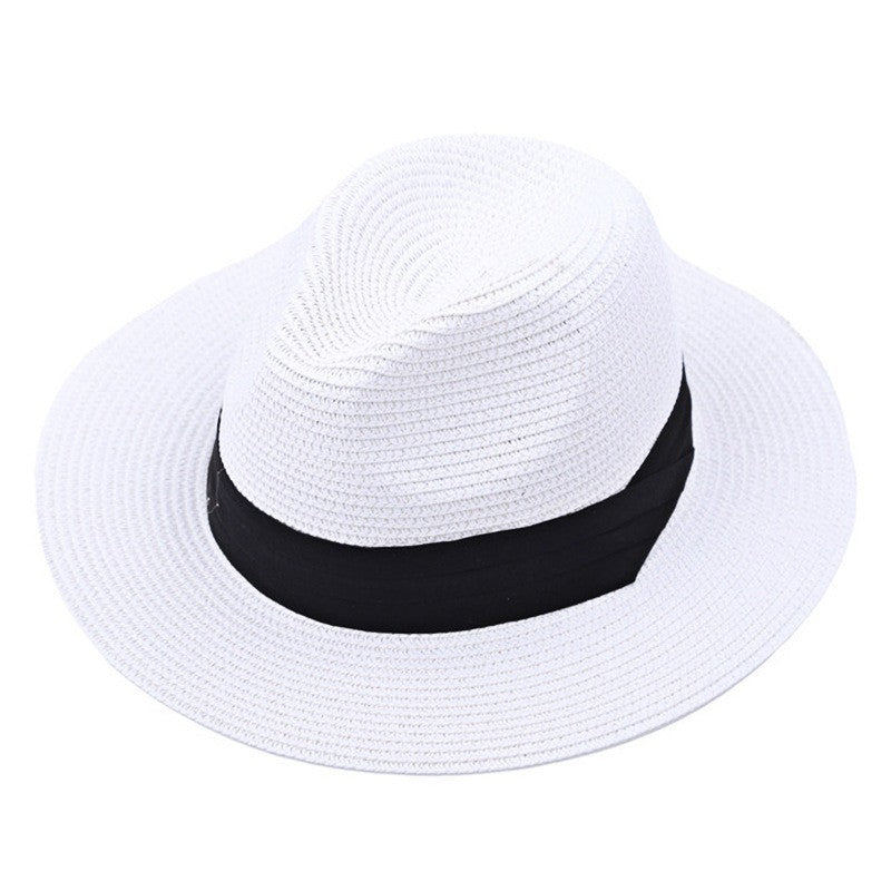 Chapéu de verão Chapéu Panamá de palha Cartola britânica Chapéu de praia dobrável masculino e feminino Chapéu de proteção solar